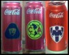 MÉXICO) 3 EMPTY CAN, FOOTBALL DIFFERENT LOGOS 