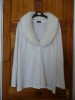 FUR COLLARED CREAM CARDIGAN SIZE 24 