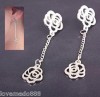 Ladies Cut out alloy roses chain earring earrings LM271 