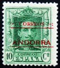 1928 ANDORRA ED#3** 10c vde.amar. (314-C) 