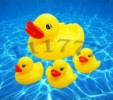 LQQK! Cute Baby Bath Toys Rubber Race Duck Yellow 