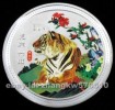 Rare Chinese Lunar Year of the Tiger Colored Coin 60mm 