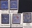 ECUADOR 1865 1ST ISSUE ½ REAL ULTRAMARINE SHADES 