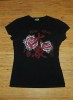 Lucky Brand Black Womens Ladies Tee T-Shirt Asian L 