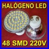 █ 3 LAMPARAS BOMBILLAS HALOGENOS LED 48 SMD GU10 220V █ 