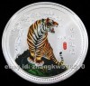 Rare 2010 Lunar Year of the Tiger Colored Coin 60mm 