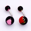 2X14g UV Body Jewelry Navel Belly Button Rings Bar,1368 