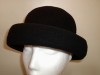 BLACK WOOL FELT ROUND SOFT BOWLER STYLE HAT 58CM 