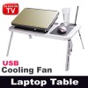 Laptop Table USB Cooler 2Cooling Fan Mouse Pad  Black 