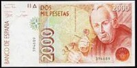 BILLETE DE 2000 PESETAS 1995, SIN CIRCULAR. 