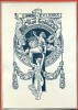 Exlibris Ade Riquer,Joan Subirachs, Justicia Jugendstil 