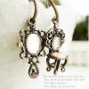 Antique Bronze Chair & Mirror Asymmetric Earrings P433 