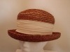 TALL FORMAL OCCASION BRONZE STRAW MESH WOVEN HAT 58 CM 