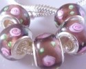 5 pcs handmade Murano Glass bead Fit Charm Bracelet B49 