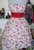 CHERRY PRINT PROM DRESS 8 rockabilly vintage pin up 50s 