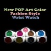 New Pop Art Color Fashion Style Mens Womens Wrist Watch 