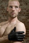 LEATHER 'POLICE  SEARCH ' GLOVES BIKER.BLUF.GAY INT? S  