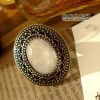 White Gemstone Baroque European Retro Ring Size 8 Z326 