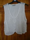 STUNNING CROCHET PEARL LIKE TOP SIZE 14 