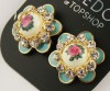 Vintage Fashion Rhinestone Smart Flower Stud Earrings 