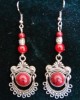 china Tibet Silver Jade Earring 