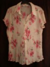 Vintage style floral chiffon shirt / blouse Size 10 