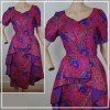 genuine vintage dress--so unusual--silk--s 