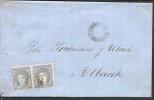 Spain old cover 1870 Ambulant CCL pair 