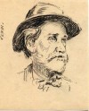 Dibujo a lápiz. Título: El compositor G. Verdi. 