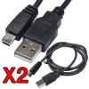 2x USB Charger Data Cable For HTC Tattoo Touch 3G 