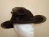 FORMAL FUNERAL WEAR BLACK NET EDGE WIDE BRIM HAT 55 56 