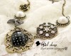 Luxury Antique Bronze Pearl CZs Fashion Necklace  