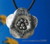 NEW flower antique silver Pendant leather Necklace 