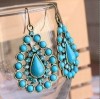 NEW Vintage Fashion Bronze Blue Dripping Shape Earrings 