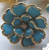 Vintage Fashion Sexy Big Blue Flower Rings Adjustable 