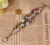 Vintage Cuff Fashion Pretty Many Flowers Beads Bracelet 