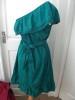 Primark summer dress green assymetric frills size 10 