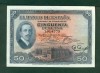 F.C. 50 PTS DE 1927. SIN SERIE. EBC-. LAVADO, PLANCHADO 