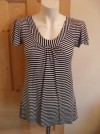 ZARA Black & White Striped Top ~ Medium  