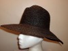 FORMAL OCCASION BLACK STRAW WIDE BRIM SUN HAT 57 CM 