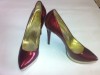 GUCCI RED METALLIC/GOLD HEELS - SIZE 39/6 - VINTAGE 