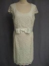 Jeff Banks Jeff & Co White Lace Semi Fitted Shift Dress 