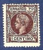 1905 FERNANDO POO Ed#136* 1 c.violeta oscuro ALFON XIII 