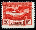 1929 ANDORRA ED#27* 20c rojo U Paisajes de Andorra 