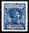 1908-9 GUINEA ED#58T* 05c s. 2c azul (44-C) 