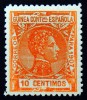 1907 GUINEA ED#48* 10c naranja TIRADA 2.500 