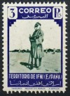 1943 IFNI Ed# 25**  TRES PESETAS. azul violeta y verde. 