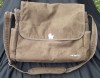 CARTER'S MESSENGER BROWN SUEDE BLUE DOTS DIAPER BAG 