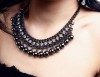 Black Beads Charming Crystal CZs Fashion Necklace Z038 