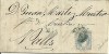 Spain old cover 1871 + ambulant cancellation 